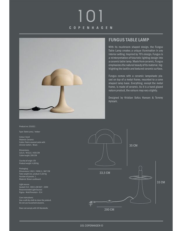 FUNGUS TABLE LAMP SAND 