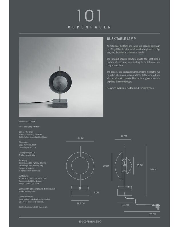 DUSK TABLE LAMP H50cm